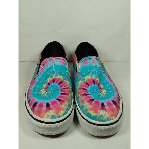 Vans Asher Womens Sz 7.5 Tie Dye Multicolor Slip On Sneakers Off The Wall 500714 - Picture 2 of 9
